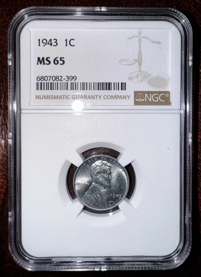 1943 Lincoln Wheat Steel Penny Cent - NGC MS65 - Image 4 of 4