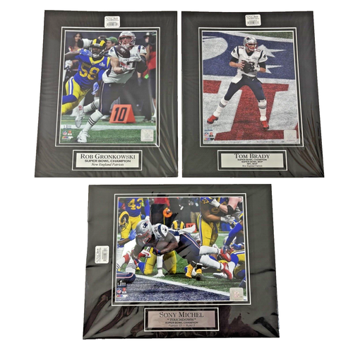 New England Patriots SB LIII 11x14 Matted Sealed Lot 3 Tom Brady Gronkowski Sony - Picture 2 of 24