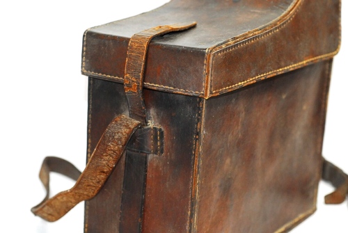 WW2 Japanese Army Field Phone Case Leather Bag w/ Star Military Equipment - Picture 15 of 24