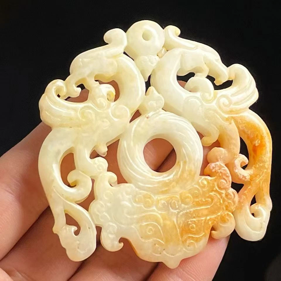 China antiguo jade talla dragón- Foto 3 de 4