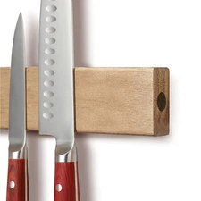 Strong Magnetic Knife Strip for Wall 12in Acacia Wood Knife Holder Organizer