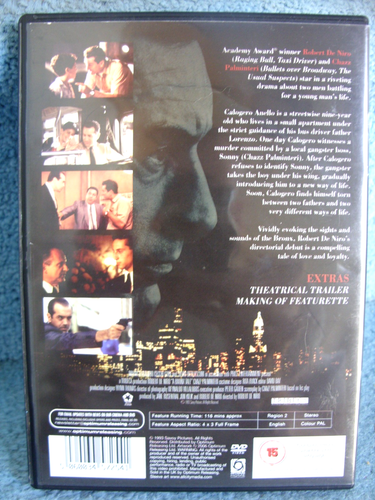 (RARE) A Bronx Tale (DVDR2) 1993 Robert De Niro 116mins+Extras (BARGAIN) - Picture 2 of 5