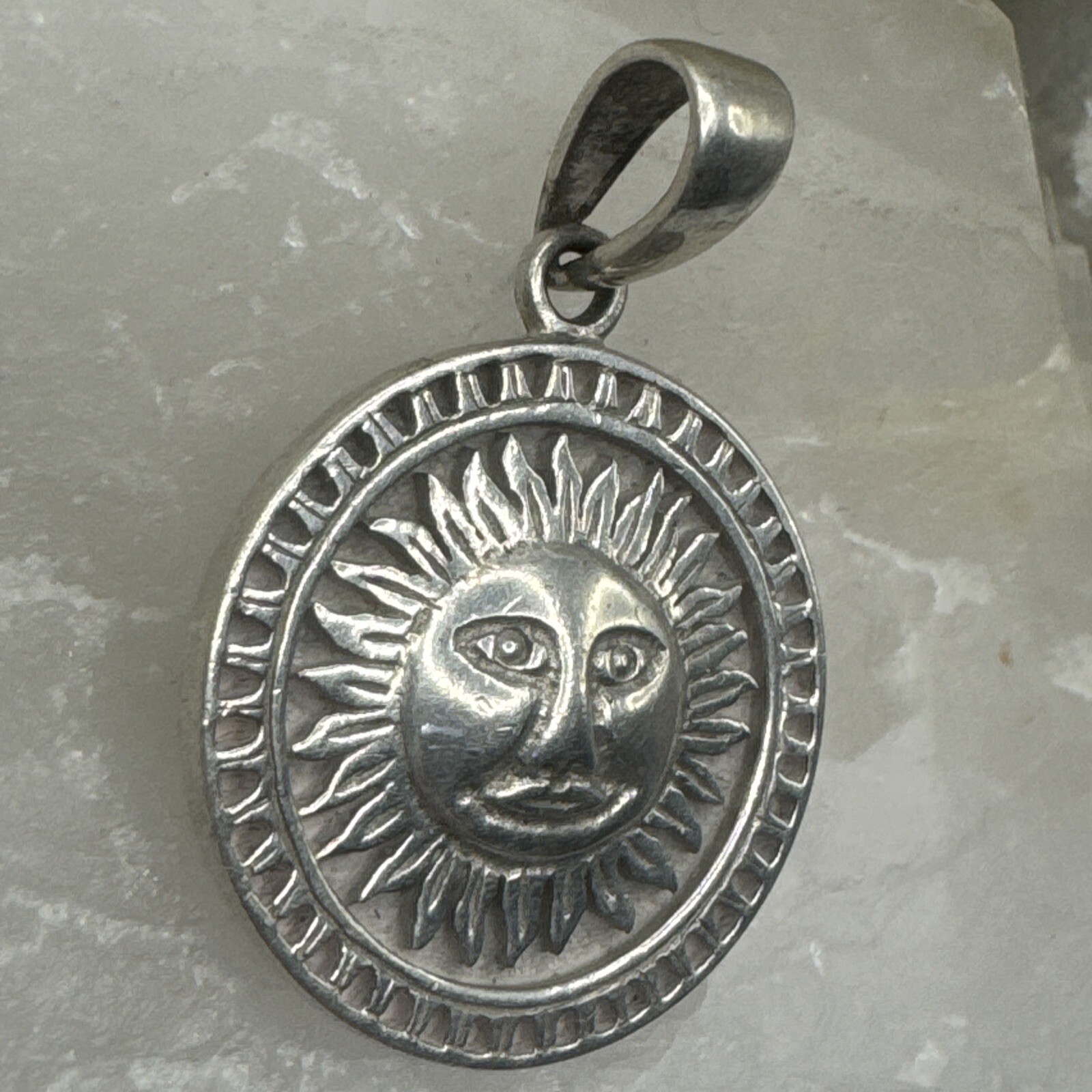 Solid Sterling Silver 925 Sunshine Sun Pendant 7.… - image 3
