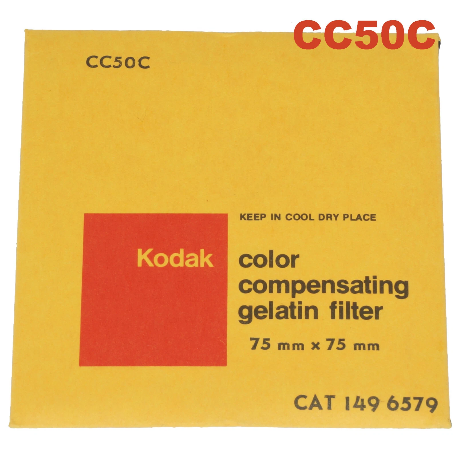 Kodak color compensating filter 75 x 75mm. No. CC50C