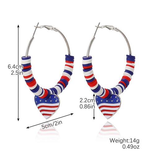 Patriotic American Flag Earrings Women 4th of July Independence Day Drop Needle - Picture 18 of 18