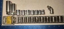 19 pcs ofCraftsman  Metric and SAE Socket Set  3/8” Drive USA