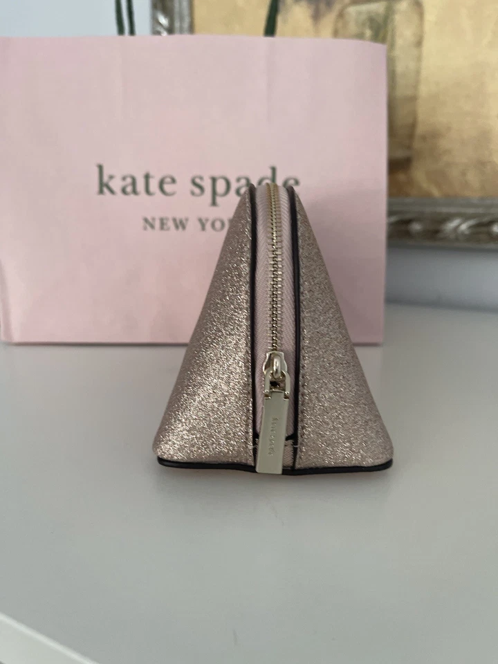 Nuevo con etiquetas Estuche de Maquillaje Cosmético Kate Spade Oro Rosa Oro Rosa Foto 2 de 4