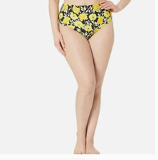 Unique Vintage Size L Yellow Floral Swim Bottoms 5101