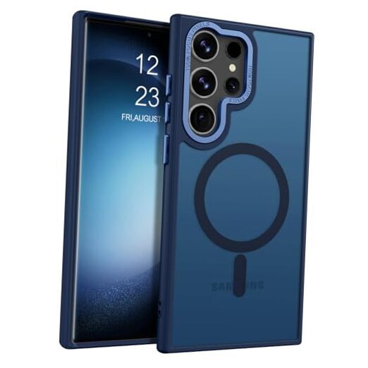 for Samsung Galaxy S23 Ultra Case [Compatible with Magsafe] Navy Blue