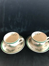 Spode Christmas Tree Set of 2 Cups & Saucers NEW