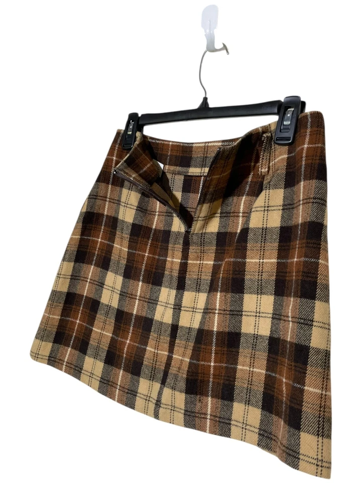 Винтажный 90-х годов Y2K мини юбка Jr 5 гранж желтовато-коричневый коричневый клетку Academia 28Wx16L школьница - Изображение 3 из 4