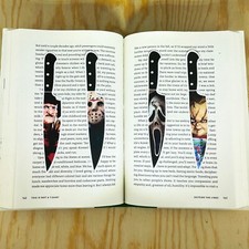 Realistic Horror Movie Character Bookmarks | Set of 4 Knife-Shaped | Halloween