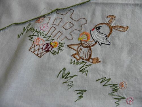 Konvolut Mitteldecken Baumwolle Osterdecken Frühlingsdecken 5 Teile - Picture 2 of 8