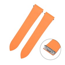 Orange Rubber Strap Band for Cartier Santos Large Quick-Release 21mm