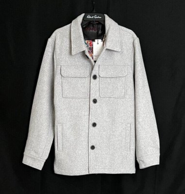 Robert Graham Stone Wool Blend Shirt Jacket $298 Large NWT FREE SHIPPING!