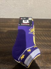Los Angeles Lakers Mens Low Cut Socks Size 6-12 NBA Lot Of 2 Packs Of 3 Pairs