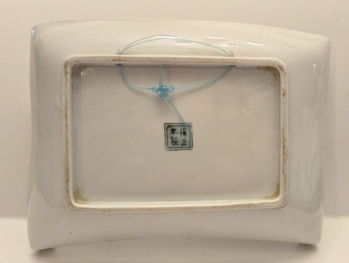 Chinesischer Yongzheng Porzellan Famille Rose Prunus Baum Rollteller Tablett Vögel - Bild 3 von 8