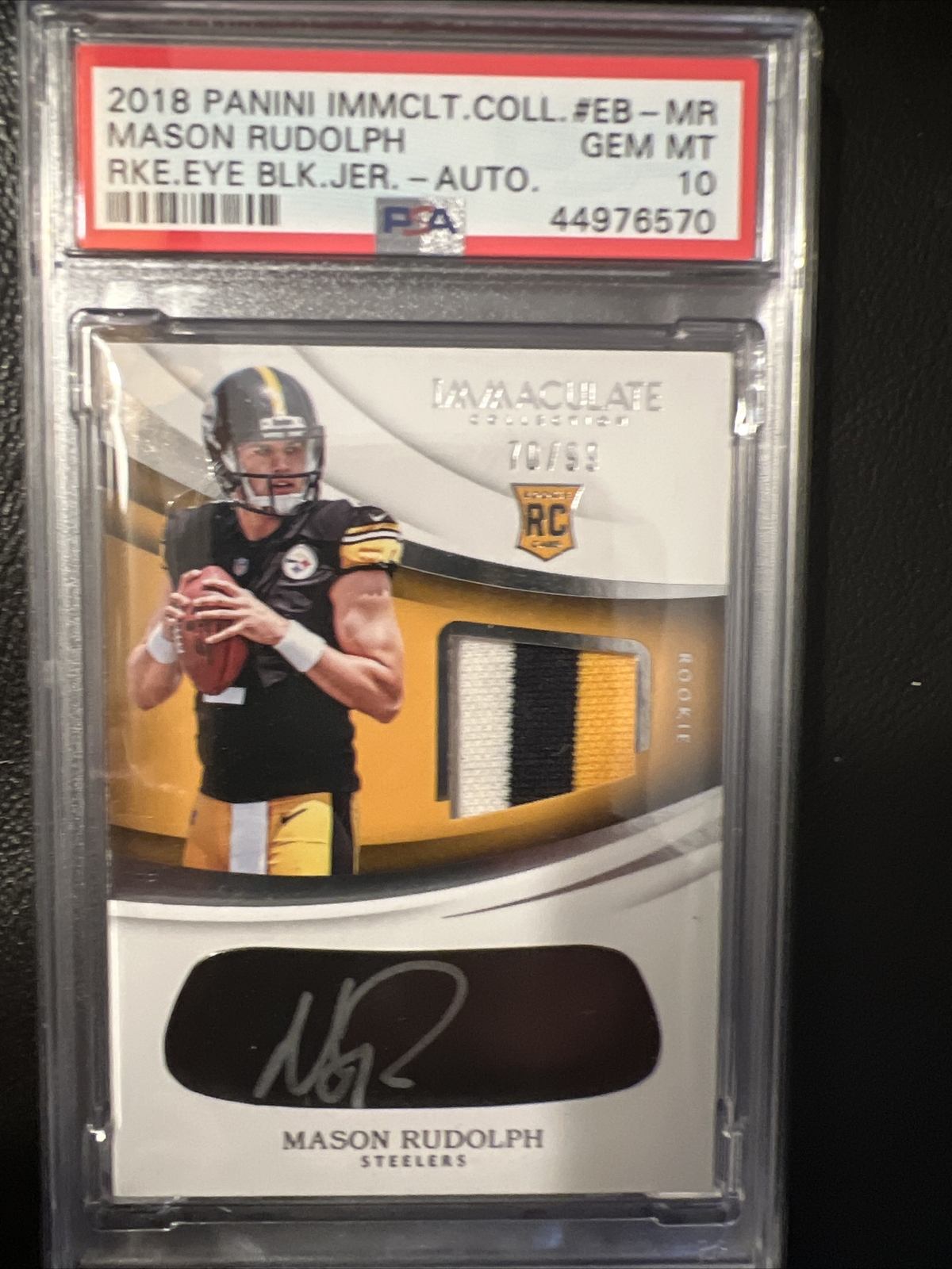 Mason Rudolph Panini Immaculate Collection Rookie Eye Black Jersey #EBMR Autograph