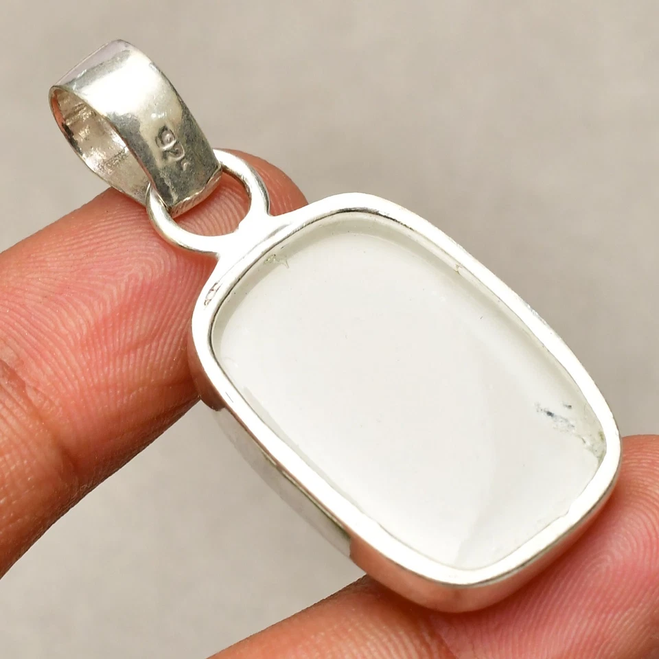 Ciondolo gioiello in argento sterling 925 fatto a mano con pietra preziosa op... - Immagine 4 di 4