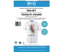 carta transfer per tessuti chiari e stampanti inkjet, 5 fogli termovinile stampa