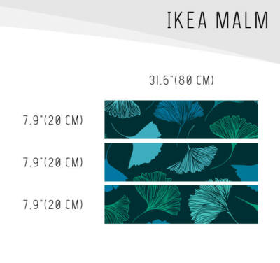 IKEA MALM dresser turquoise falling flowers Removable sticker for furniture  | eBay