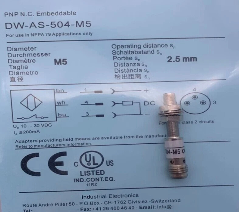 1PC NEW FOR Contrinex DW-AS-504-M5 Proximity switch sensor