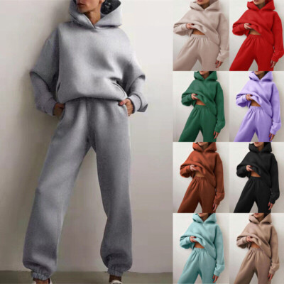 Pcs Sports Sweat Suits Women Casual Tracksuit Hoodie