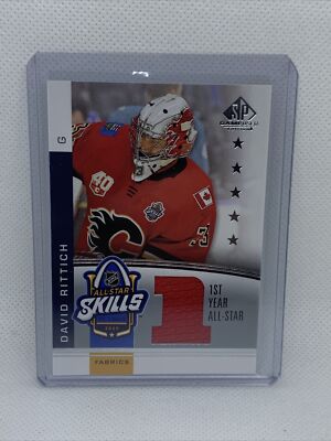 David Rittich 2020-21 SP Game Used All Star Jersey Fabric Card Calgary Flames 