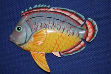 FISH, 6" Tropical, Wall Hanging, Beach Decor Nautical Coastal Tiki Decor F6-04