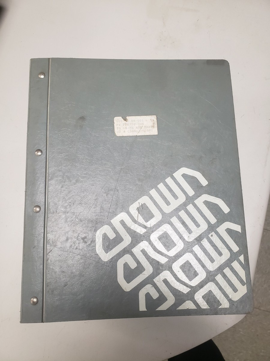 Crown Forklift Series TS Service And Parts Manual | eBay