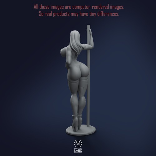 3D Print - Jen Herron NSFW - 10cm - Grey color - Custom Resin Statue - Unpainted - 第 3/10 張圖片