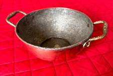 Piccolo tegame pentolino in rame con manici diametro superiore 19 cm. alto 9 cm.