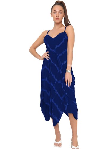 Maxi vestido de verano italiano con tirantes estampado de playa con cuello en V sin mangas para mujer - Imagen 248 de 253