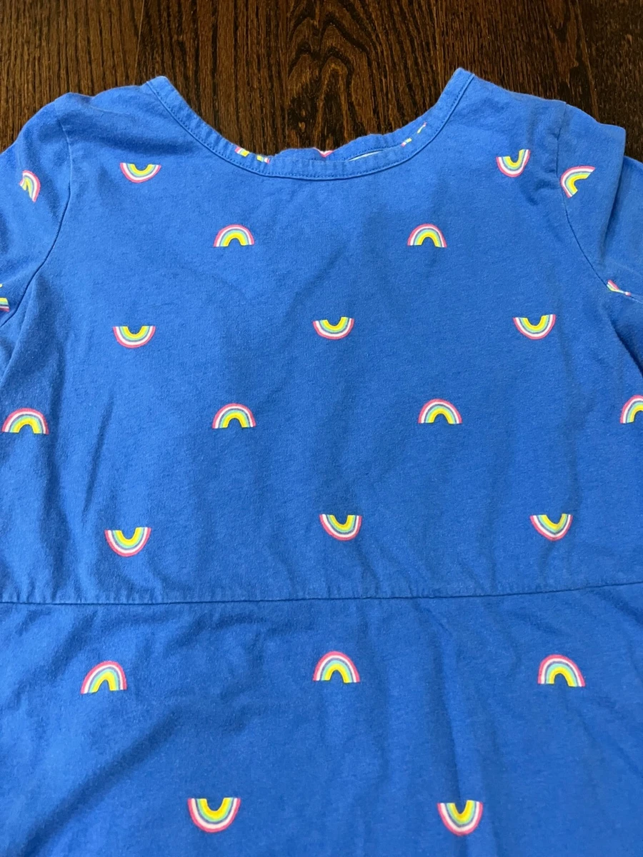 Girls Kids Old Navy Blue Rainbow Short Sleeve Dress Size XL 14
