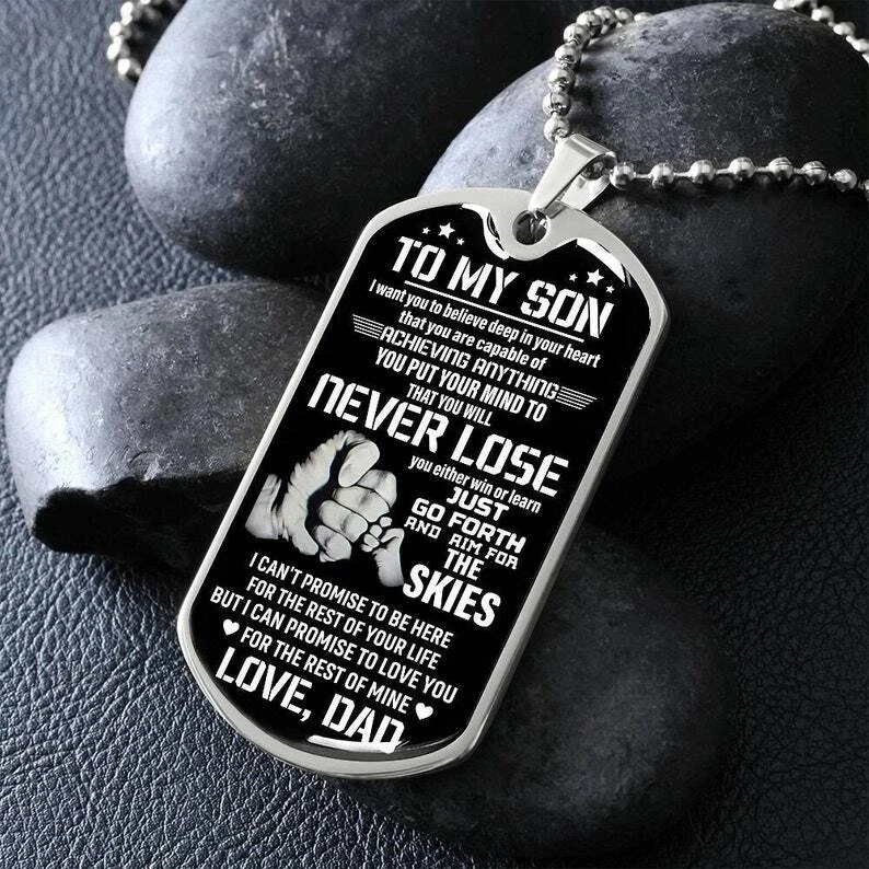 Father son necklace sale
