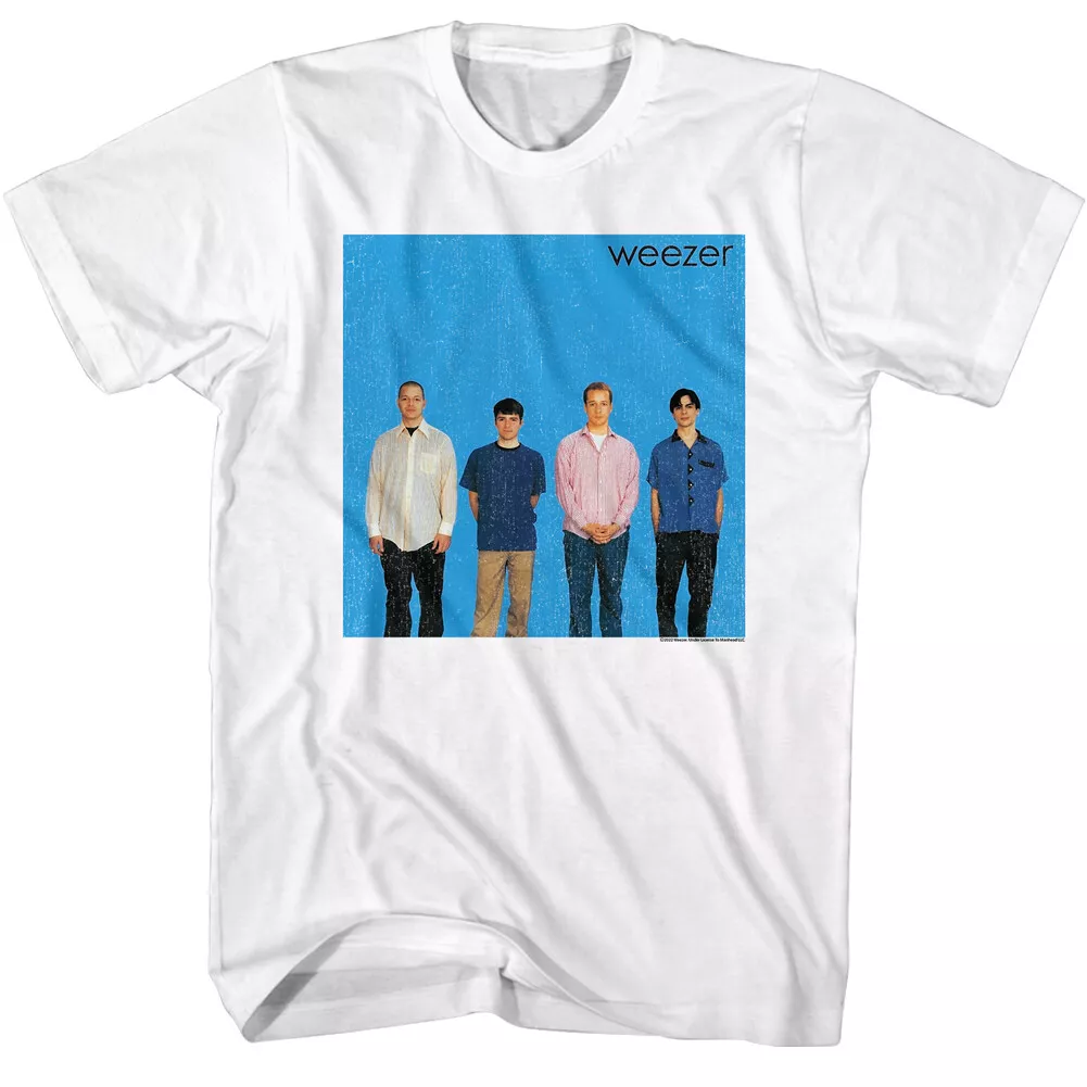 Weezer Blue Album Cover Men's T Shirt Debut Alt Rock Band Line-Up 1993  Concert