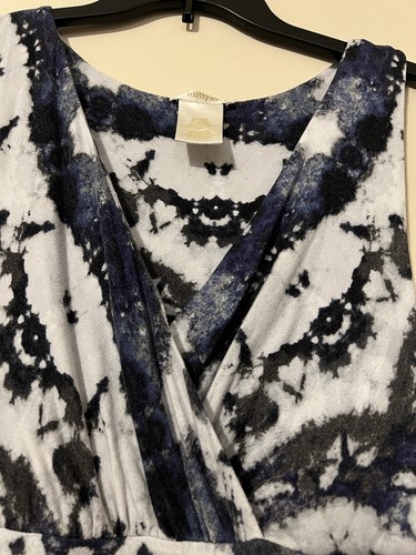 Matty M Maxi Dress Size Lg Tie Dye Rayon V-Neck Sleeveless Summer Vacation Boho - Picture 8 of 24