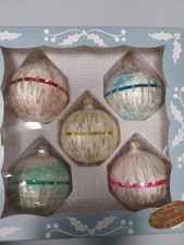 5 palline di Natale vintage anni '70 forma Ø6,00cm vari colori 55586 Fana