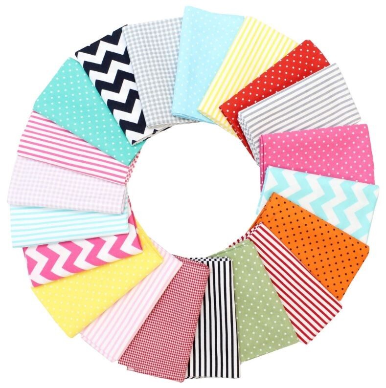 Paquete de 20 piezas - Cuartos de grasa de popelina 100 % algodón - Perfecto para acolchar y hacer manualidades
