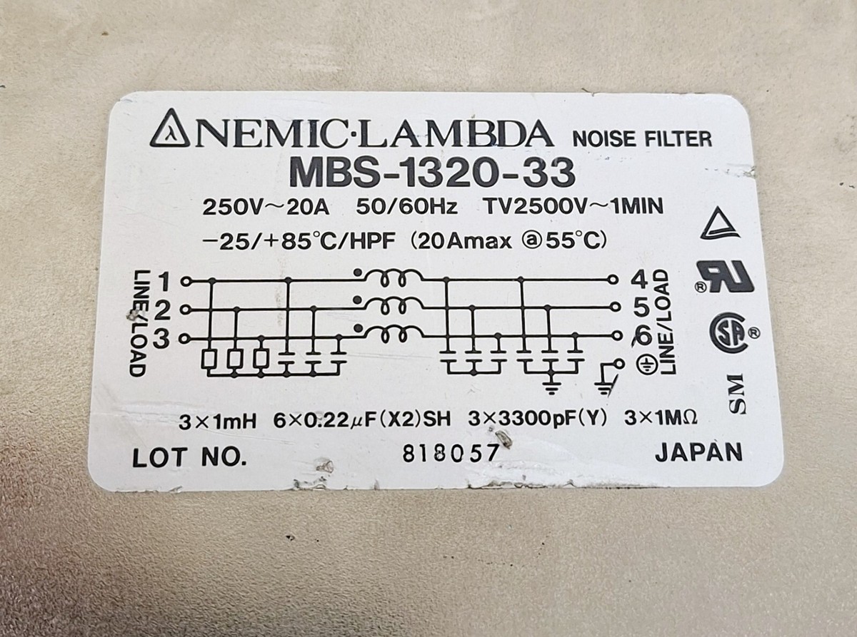 Nemic Lambda Mbs-1320-33 Noise Filter MBS132033 for sale