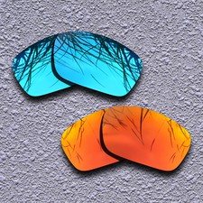 US Blue Fire Red Polarized Replacement Lenses For-Oakley Fuel Cell