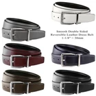 Classic Buckle Reversible Belt Genuine Leather Dress Casual Belt 1-1/8" Wide
