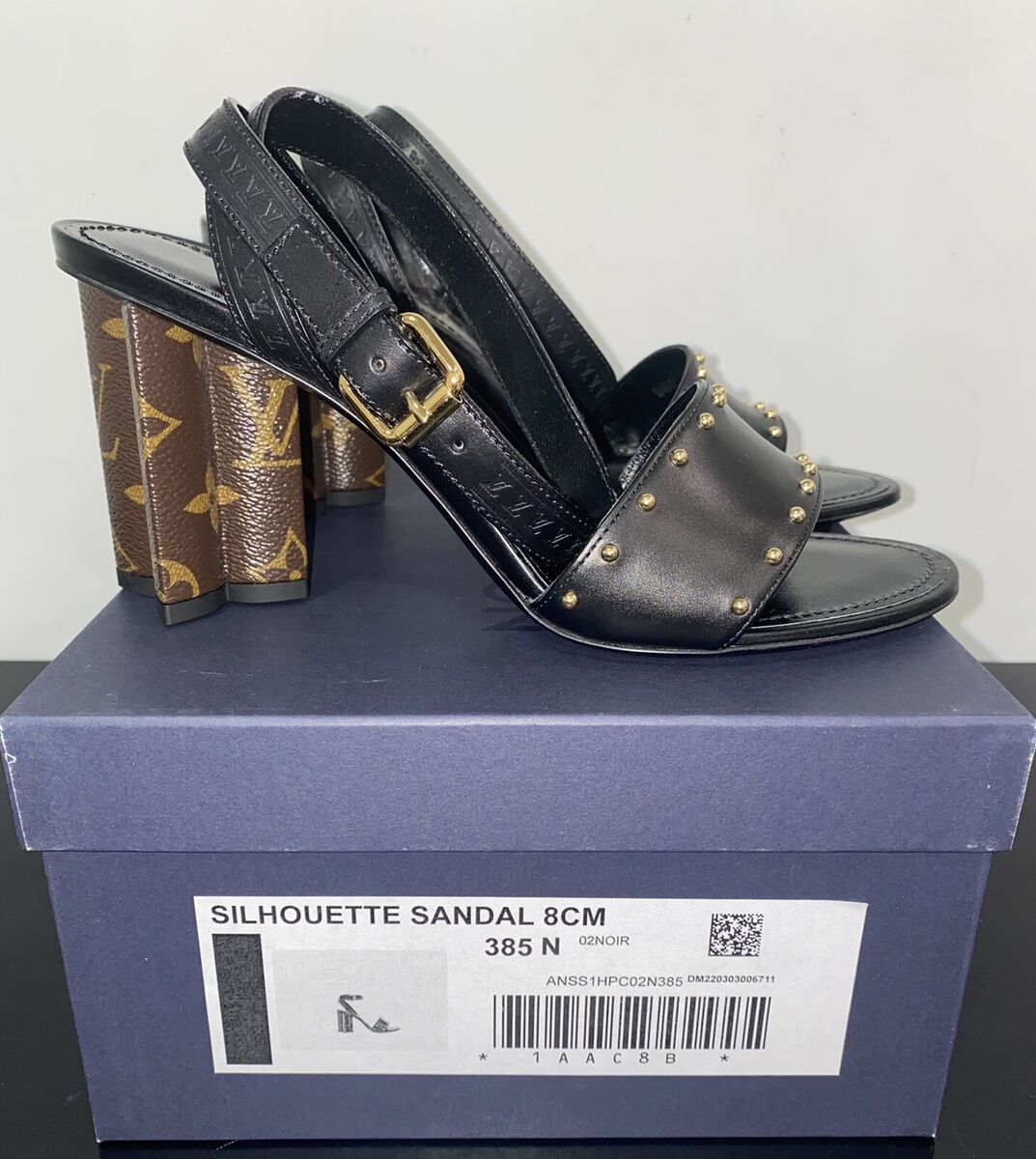 LOUIS VUITTON SILHOUETTE SANDAL in BLACK. SIZE US 8.5 N / LV LOUIS VUITTON SILHOUETTE SANDAL in BLACK. SIZE US 8.5 N / LV