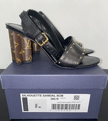 LOUIS VUITTON SILHOUETTE SANDAL in BLACK. SIZE US 8.5 N / LV LOUIS VUITTON SILHOUETTE SANDAL in BLACK. SIZE US 8.5 N / LV