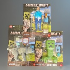 Mattel Minecraft Steve Dennis Creeper Action Figures ALL TOGETHER