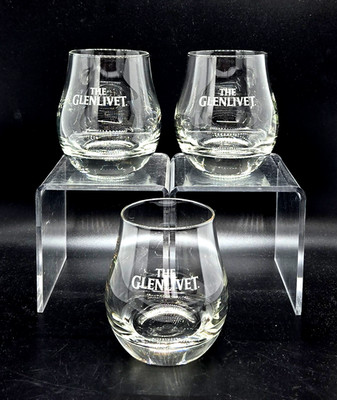 Set of 3 Glasses ~ The Glenlivet Scotch Whiskey ~ Tulip Snifters ~ 3.75''