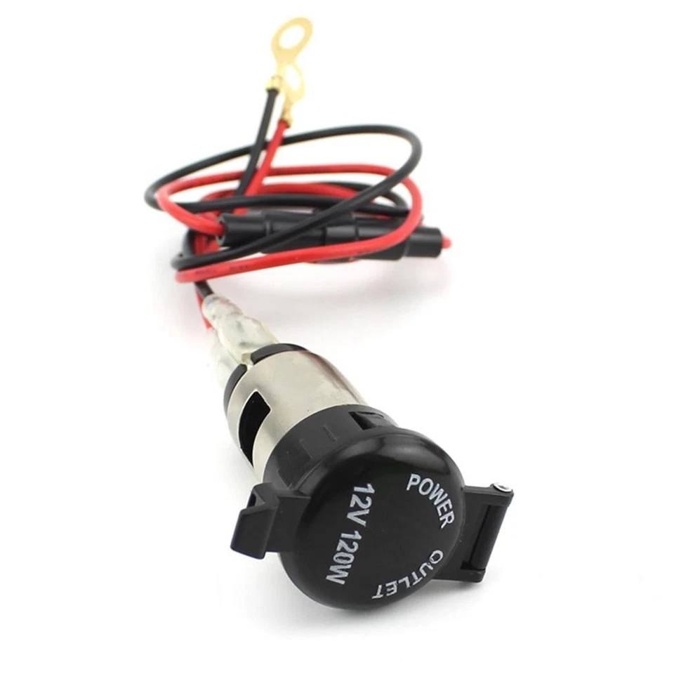 12V Car Motorcycle Cigarette Lighter Power Socket Outlet Plug with Fuse Wire - Image 4 of 4