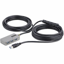 StarTech 33ft USB 3.2 Gen 1 5Gbps Active Cable with 4-Port USB Hub
