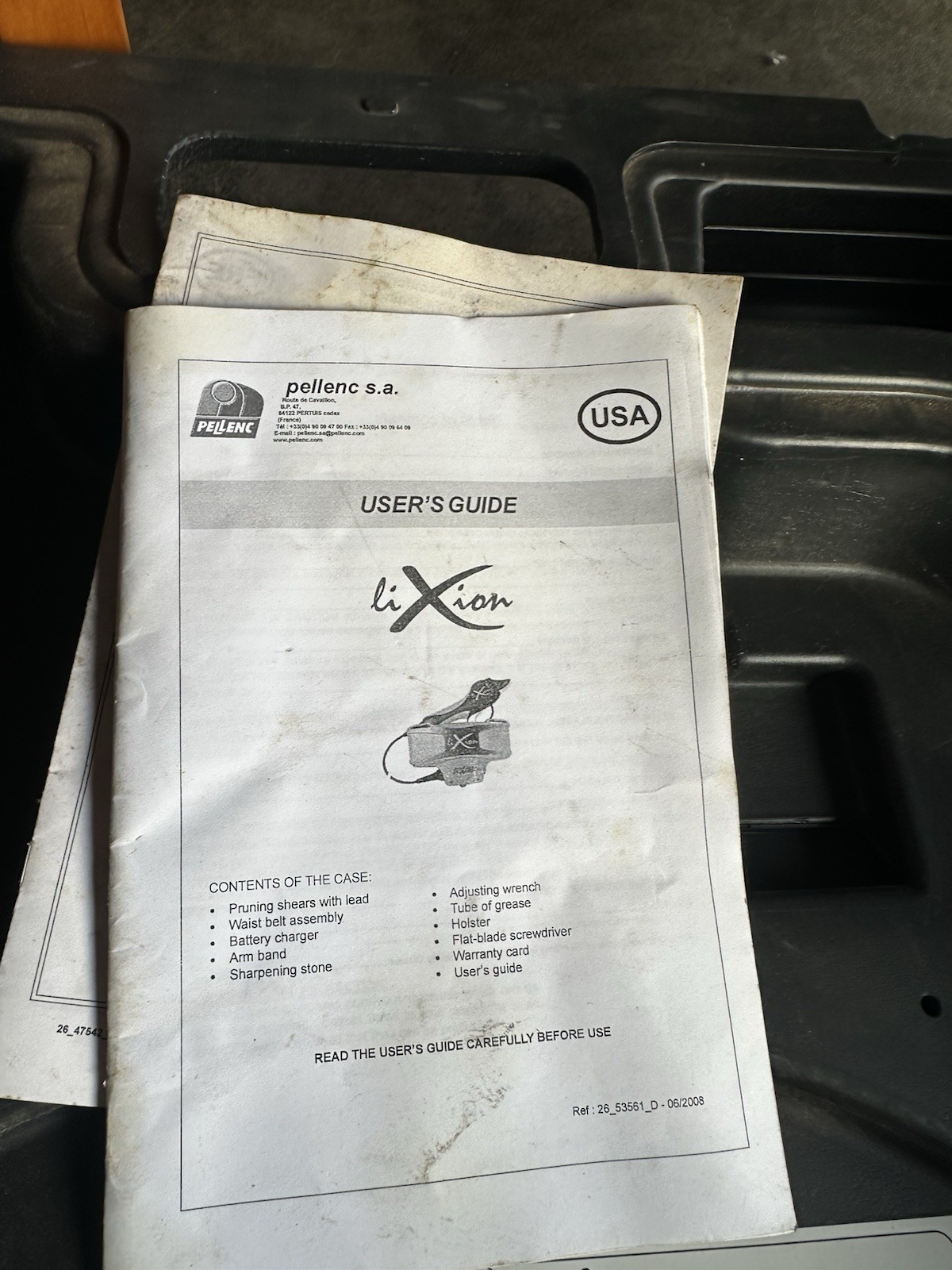 Professional Pellenc Lithium Ion 200 Electric Pruning Shears Complete Kit & Case