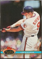 1991 Stadium Club #293 Lee Stevens Base Baseball NM